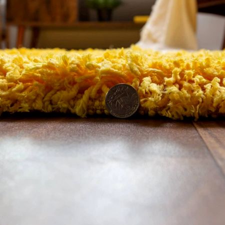 Slip Yellow Shaggy Rug